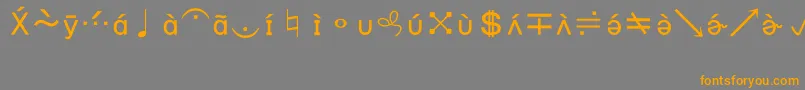 フォントBookshelfSymbol7 – オレンジの文字は灰色の背景にあります。