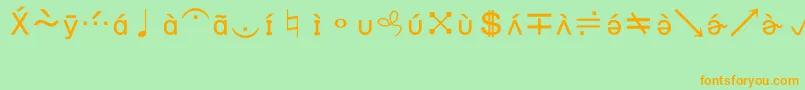 BookshelfSymbol7 Font – Orange Fonts on Green Background