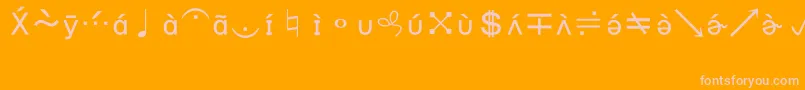 Fonte BookshelfSymbol7 – fontes rosa em um fundo laranja