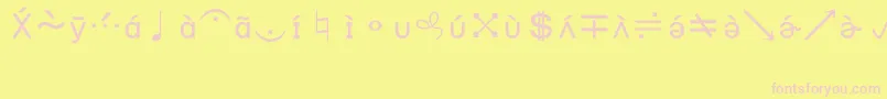 BookshelfSymbol7 Font – Pink Fonts on Yellow Background