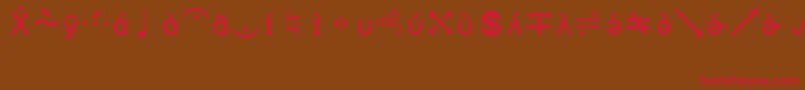 BookshelfSymbol7 Font – Red Fonts on Brown Background