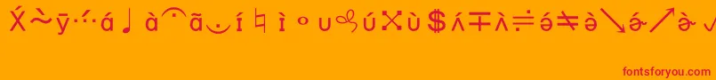 BookshelfSymbol7-Schriftart – Rote Schriften auf orangefarbenem Hintergrund