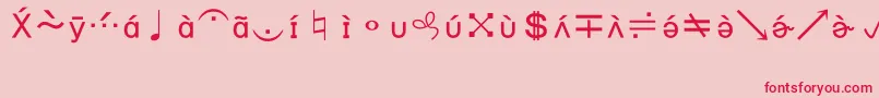 BookshelfSymbol7-Schriftart – Rote Schriften auf rosa Hintergrund