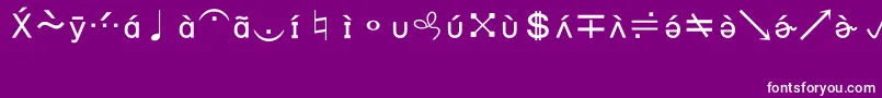 フォントBookshelfSymbol7 – 紫の背景に白い文字