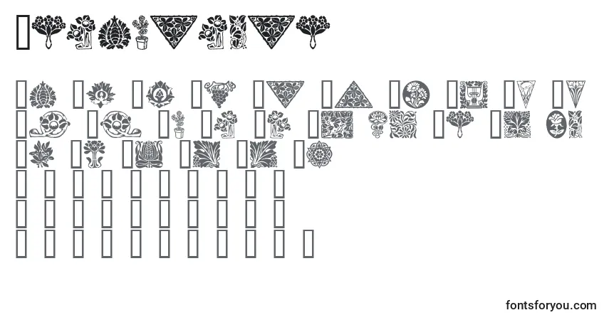 Schriftart Ornamenter – Alphabet, Zahlen, spezielle Symbole