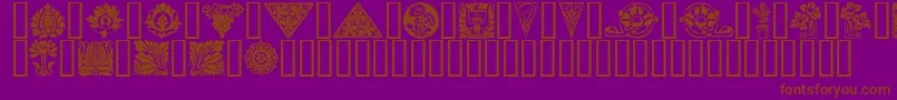 Ornamenter-fontti – ruskeat fontit violetilla taustalla