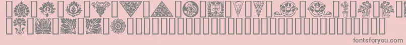 Ornamenter-Schriftart – Graue Schriften auf rosa Hintergrund