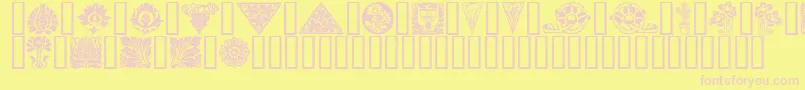 Fonte Ornamenter – fontes rosa em um fundo amarelo