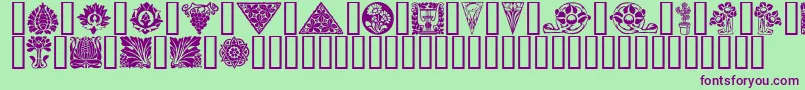fuente Ornamenter – Fuentes Moradas Sobre Fondo Verde