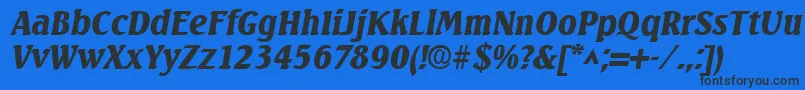 SeabirdSfBoldItalic Font – Black Fonts on Blue Background