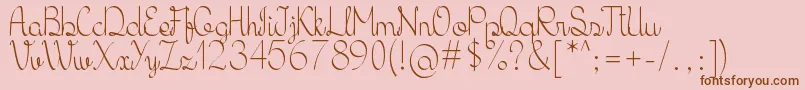 KhErzaScript Font – Brown Fonts on Pink Background