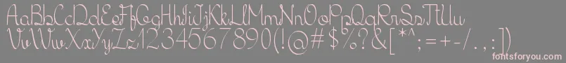 KhErzaScript-Schriftart – Rosa Schriften auf grauem Hintergrund