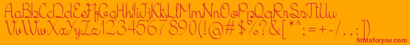 KhErzaScript Font – Red Fonts on Orange Background