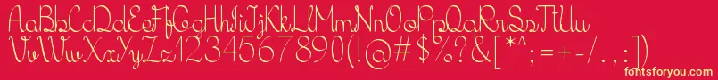 KhErzaScript Font – Yellow Fonts on Red Background