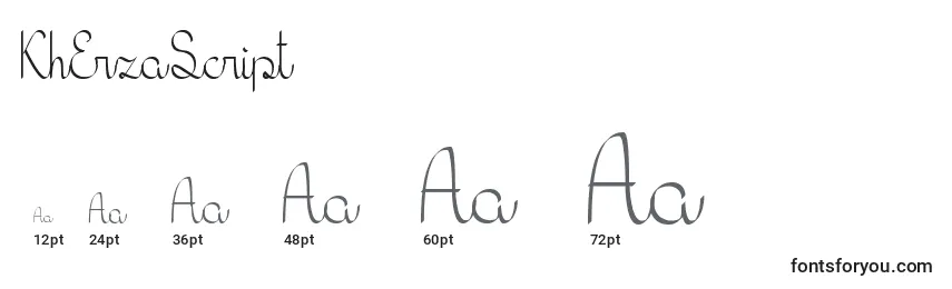 KhErzaScript Font Sizes