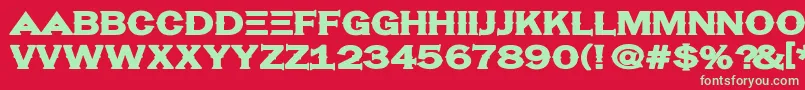 フォントHassified – 赤い背景に緑の文字