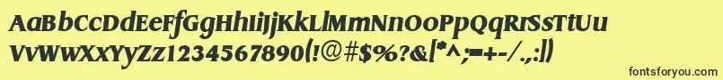 DragonlhBoldItalic Font – Black Fonts on Yellow Background