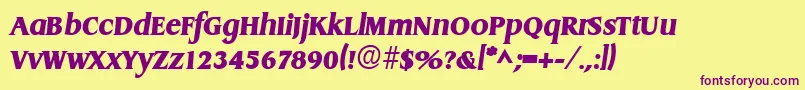 DragonlhBoldItalic Font – Purple Fonts on Yellow Background