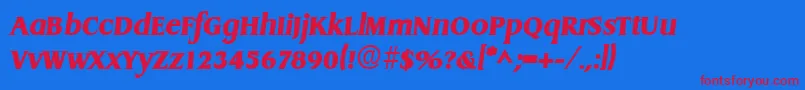 DragonlhBoldItalic Font – Red Fonts on Blue Background
