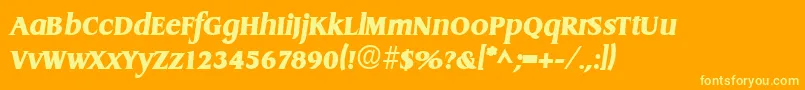 DragonlhBoldItalic Font – Yellow Fonts on Orange Background