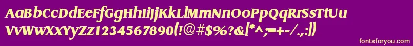 DragonlhBoldItalic Font – Yellow Fonts on Purple Background