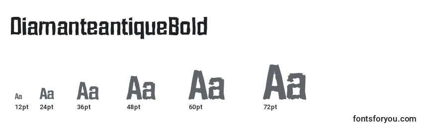 Размеры шрифта DiamanteantiqueBold
