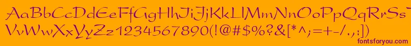 Шрифт SnippetScriptSsi – фиолетовые шрифты на оранжевом фоне
