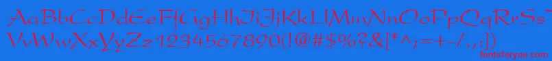 SnippetScriptSsi Font – Red Fonts on Blue Background