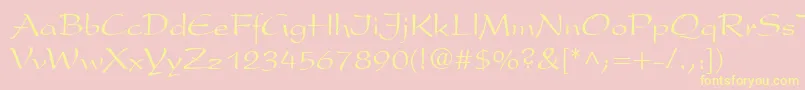 SnippetScriptSsi Font – Yellow Fonts on Pink Background