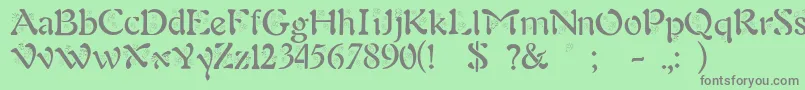 BjfAngels Font – Gray Fonts on Green Background