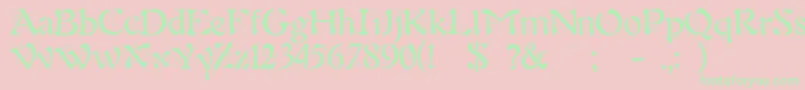 BjfAngels Font – Green Fonts on Pink Background