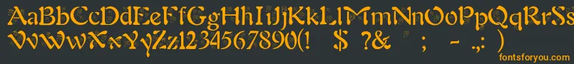 BjfAngels-Schriftart – Orangefarbene Schriften auf schwarzem Hintergrund