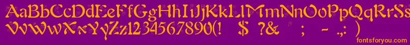 BjfAngels Font – Orange Fonts on Purple Background