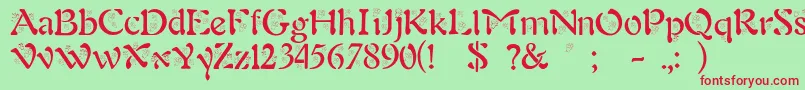 BjfAngels Font – Red Fonts on Green Background