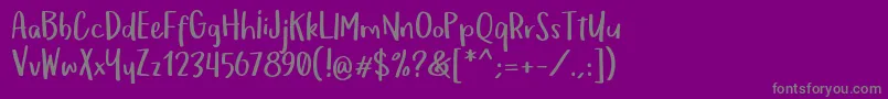 フォントOmTeloletOm – 紫の背景に灰色の文字