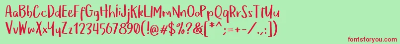 OmTeloletOm Font – Red Fonts on Green Background