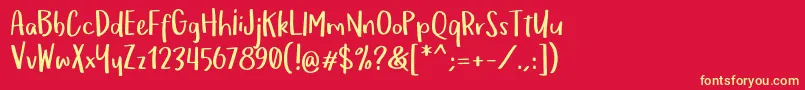 OmTeloletOm Font – Yellow Fonts on Red Background