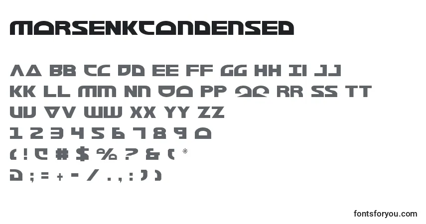 Schriftart MorseNkCondensed – Alphabet, Zahlen, spezielle Symbole