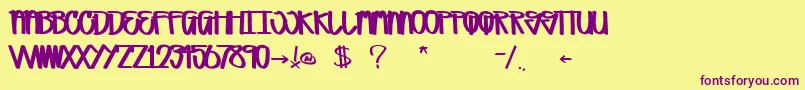 MrBig Font – Purple Fonts on Yellow Background