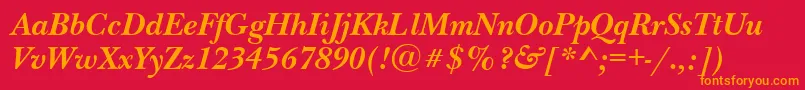NewbaskervilleettBolditalic Font – Orange Fonts on Red Background