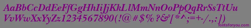 Шрифт NewbaskervilleettBolditalic – фиолетовые шрифты на сером фоне