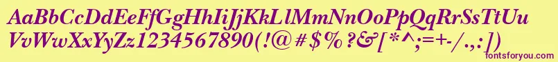 Шрифт NewbaskervilleettBolditalic – фиолетовые шрифты на жёлтом фоне