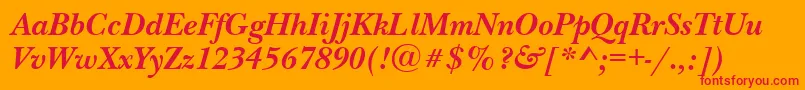 NewbaskervilleettBolditalic Font – Red Fonts on Orange Background