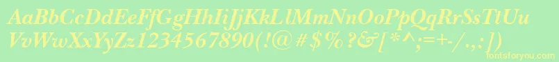 NewbaskervilleettBolditalic Font – Yellow Fonts on Green Background