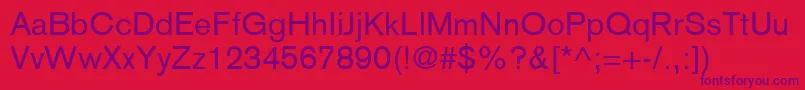 BasiccommercialLtRoman Font – Purple Fonts on Red Background