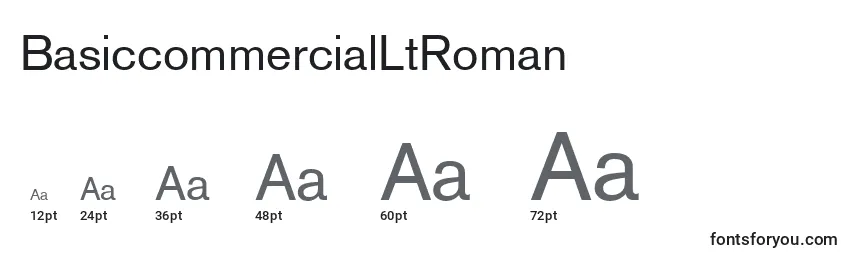 Размеры шрифта BasiccommercialLtRoman