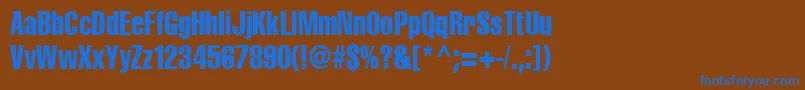 フォントCyrilliccompressed90 – 茶色の背景に青い文字