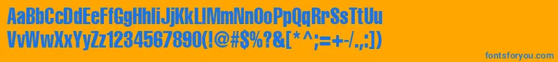 Cyrilliccompressed90-fontti – siniset fontit oranssilla taustalla