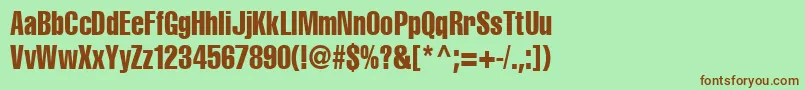 Czcionka Cyrilliccompressed90 – brązowe czcionki na zielonym tle