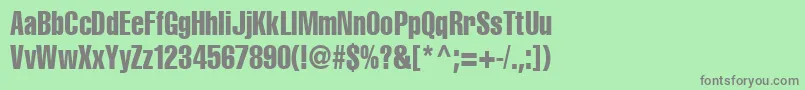 Cyrilliccompressed90-fontti – harmaat kirjasimet vihreällä taustalla
